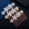 thumbnail image 5 of Bridal Hair Comb Pearl Crystal Headpiece Hair Clip Pin Wedding CZ Accessories, 5 of 9
