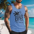 thumbnail image 2 of Gifts for Men! LINGLANG Mens Lightweight Sleeveless Tank Top Palm Tree Graphic Hawaiian Style, 2 of 4