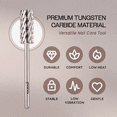 thumbnail image 3 of USA PANA 3/32" Shank Size Professional - Flat Top Small Barrel Head - Nail Carbide Bit for Dremel Machine (3X Coarse, Silver), 3 of 5