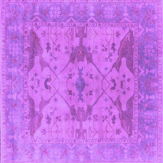 Ahgly Company Indoor Square Oriental Purple Industrial Area Rugs, 8' Square