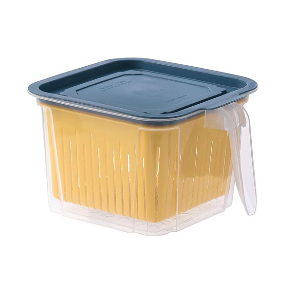 Toystoory Recipiente de almacenamiento de alimentos de cocina con cesta de escurridor, organizador de frutas y verduras de plástico PP insípido Organizadores de utensilios de cocina No.1