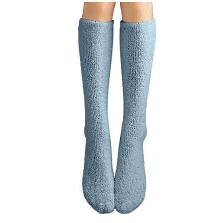 

Frehsky warm socks Women s Stockings Calf Socks Winter Warmth Casual Soft Adult Socks Home Socks Winter Gifts Carpet Socks Blue