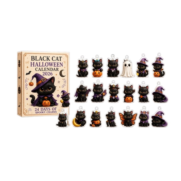 24pcs Halloween Countdown Calendar with 2D Acrylic Charms 24 Day Blind Box Style Advent Calendar for Seasonal Decoration