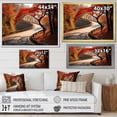 thumbnail image 4 of Designart "Autumn's Crimson Pathway into the Forest I" Landscapes Framed Wall Art - Modern Red Road Entryway Framed Wall Art, 4 of 6