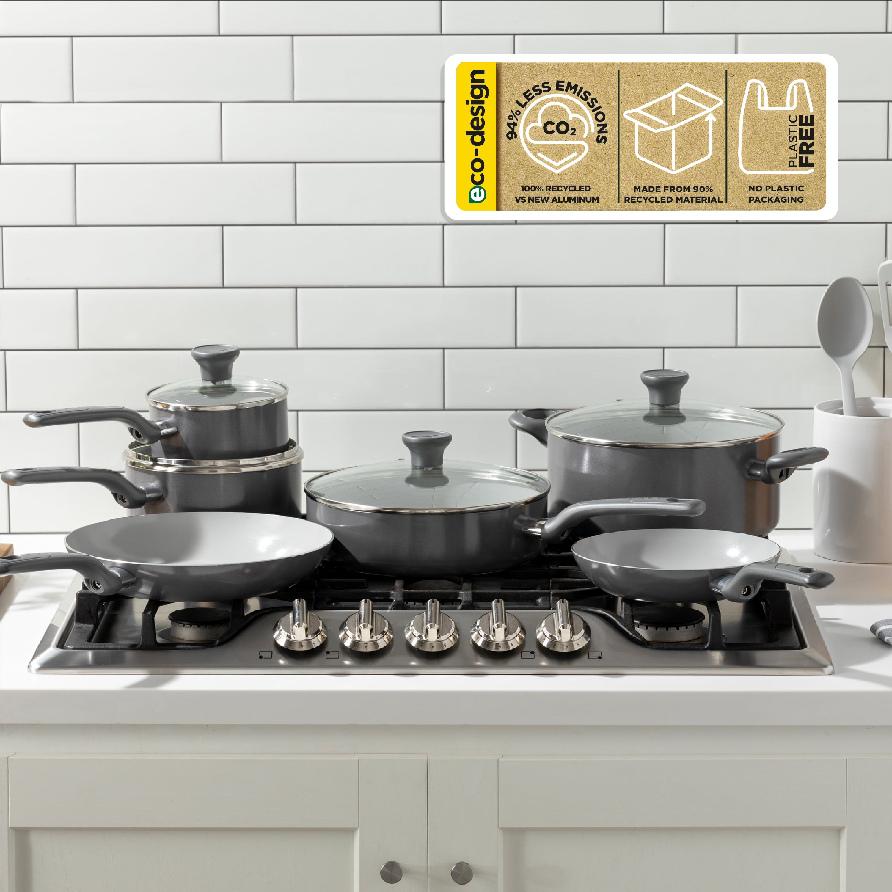 Free Shipping! T-fal Easy Care Ceramic Non-Stick, 12 Piece Pots