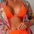 thumbnail image 3 of Gibobby Bañador de Bikini Bikinis de cintura alta para mujer, conjunto de Bikini Sexy de 3 piezas, traje de baño para cubrir, traje de baño de manga larg(Naranja,M), 3 of 5