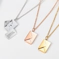 thumbnail image 2 of Collier en Acier Titane Enveloppe Chaîne Clavicule couple Lettrage Amour Bijou en Acier Inoxydable, 2 of 5