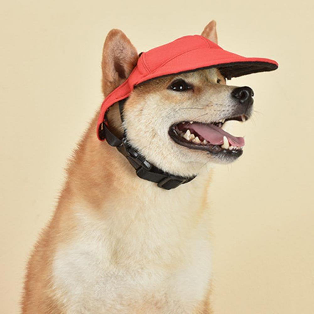 Dog Cap Adjustable Pet Baseball Hat Outdoor Sunshade Cap Visor Hat with Ear Holes for Puppy Small Dogs