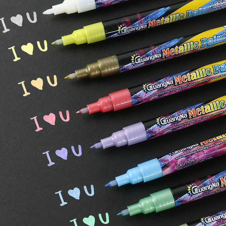 Haile 12 Colors Permanent Paint Pens Metallic Markers Pen
