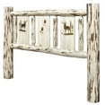 thumbnail image 3 of Montana Collection Queen Headboard w/ Laser Engraved Elk Design, Clear Lacquer Finish, 3 of 5