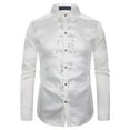 thumbnail image 4 of Bcfgryg Mens Dress Shirts Long Sleeve Casual Button Down Shirt Business Party Wedding Silver, 4 of 4