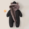thumbnail image 6 of OJSFQUFP Baby Winter Fleece Lined Snowsuit Quilted Bear Ear Hooded Romper Full Zipper Warm Jumpsuit Outfit, 6 of 7