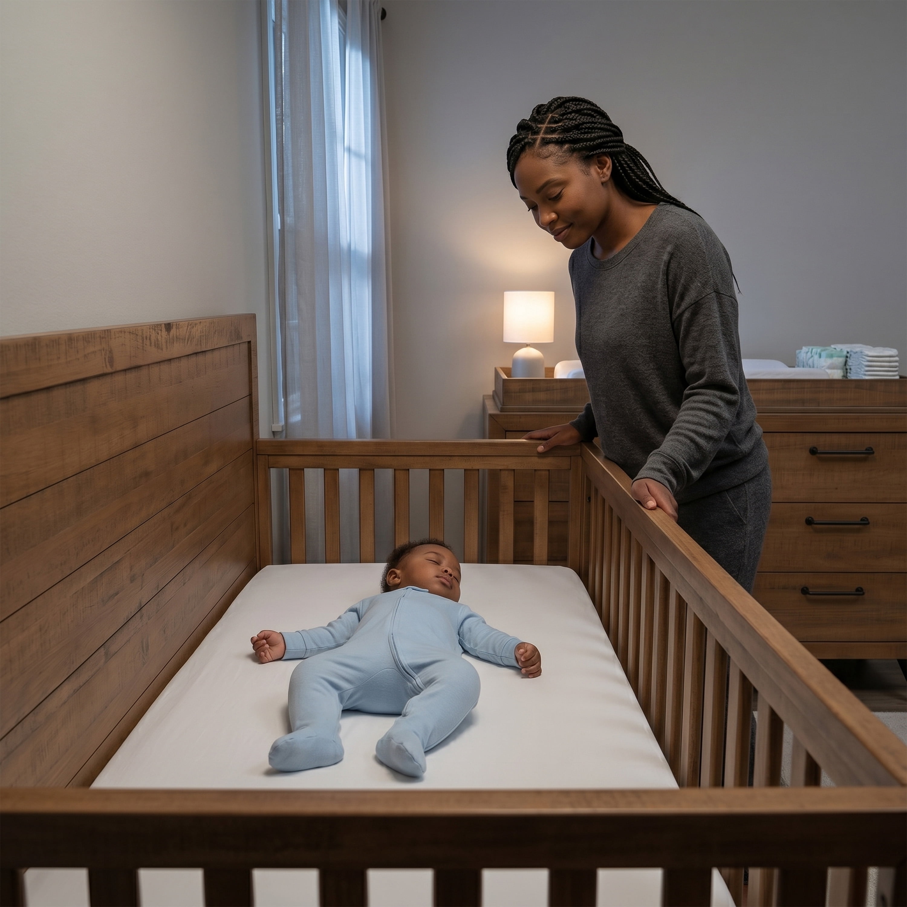 Evolur Stilnovo Mid Century 4-in-1 Convertible Crib, Sugarcane