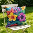 thumbnail image 6 of Tuvgenk Waterproof Outdoor Throw Pillow Cover 18x18 for Courtyard Chair, Summer Vibrant Floral Cushion Case for Balcony, 6 of 6