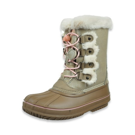 

London Fog Girls Faux Fur Boots - taupe 2 youth