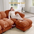 thumbnail image 6 of MIKIBAMA 103.9" Modular Sectional Sofa, U-Shaped 3-Seat Cloud Sofa with Movable Ottoman for Living Room, Orange, 6 of 11