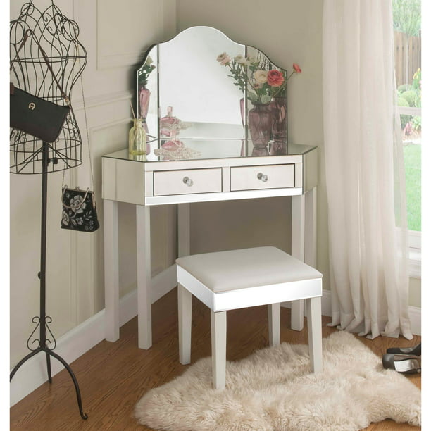 corner vanity table and chair