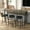 Black, variant on Resenkos Bar Table Set,Bar Table Chairs Set3-Drawer Long Dining Table Set with Power Outlets and Circular PU Stools, Easy Assemble,Brown
