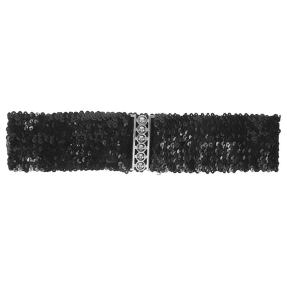 WORGEOUS  Sequin Belt Korean Fashion Retro Ladies All-match Belts Woman Miss Black