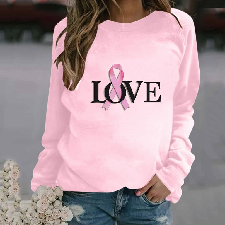 Pink ribbon sweatshirt deals