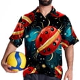thumbnail image 4 of Seven Starred Ladybird Men's Short Sleeve Beach Shirts, Casual Printed Button Down Poplin Shirt Summer., 4 of 6