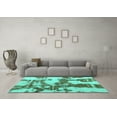 thumbnail image 3 of Ahgly Company Indoor Rectangle Abstract Turquoise Blue Modern Area Rugs, 4' x 6', 3 of 4