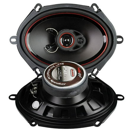 speaker audiopipe cone 5x7 pp way watt pair speakers audio 2pc 250w stereo sound inch