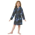 thumbnail image 6 of FORMRS Niños Bathrobe Unisex Hooded Robe Soft Plush Pajamas Sleepwear, Size 2-3T, Watercolor Galaxy, 6 of 7