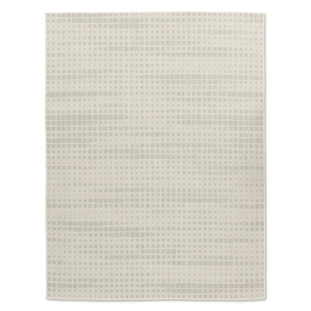 Erbanica Tapis Intérieur Extérieur Gris à Séchage Rapide à Motifs Géométriques