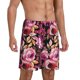 thumbnail image 2 of Balery Rose Flowers Pantalones cortos de pijama de punto de algodón para hombre con cinturilla y bolsillos-Small, 2 of 6
