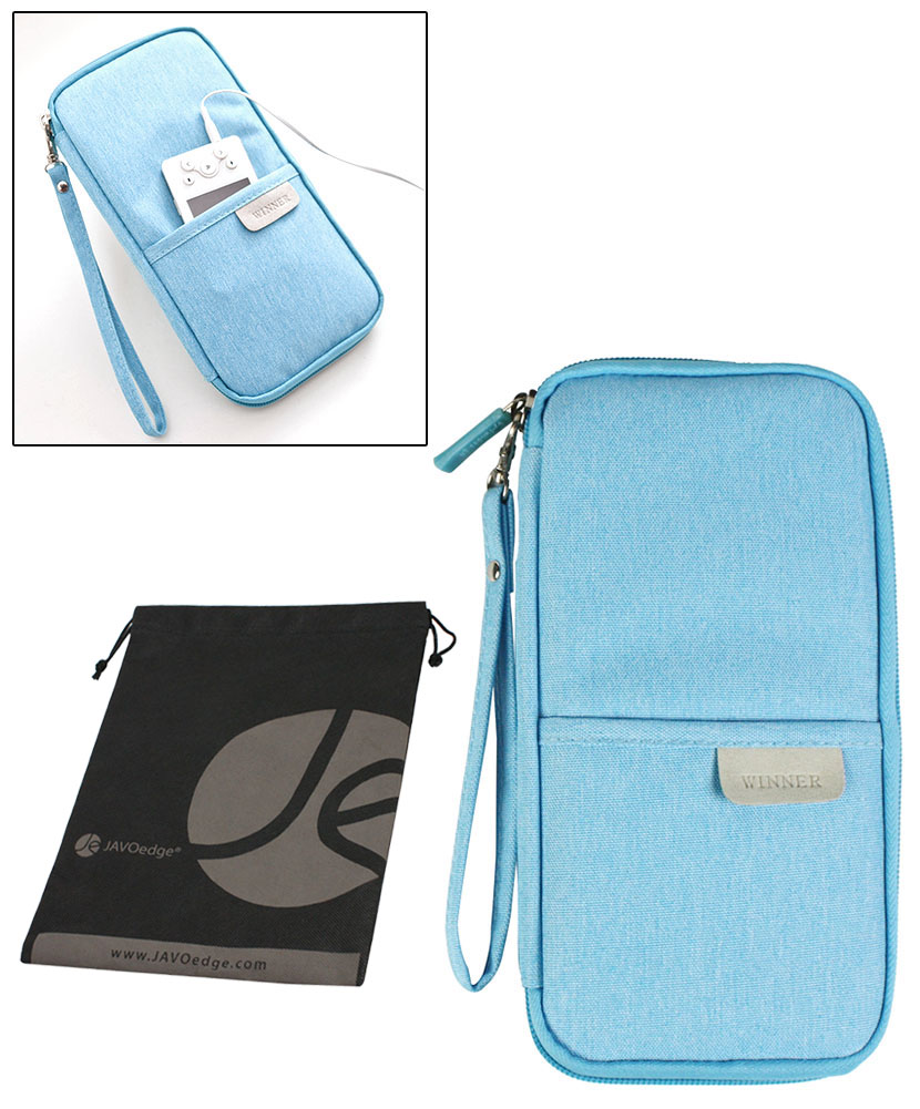 JAVOedge Long Zippered Passport and Travel Document Organizer, Front