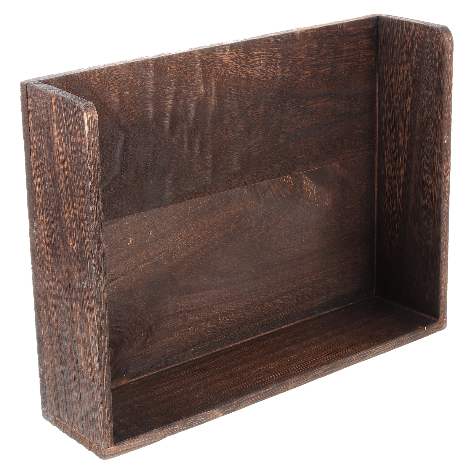 Dayesque 2-Piece Wooden Desk Organizer Set with 2-Tier Vintage Style Storage Shelf for Office Supplies, Books, and Stationery, Natural Wood Finish