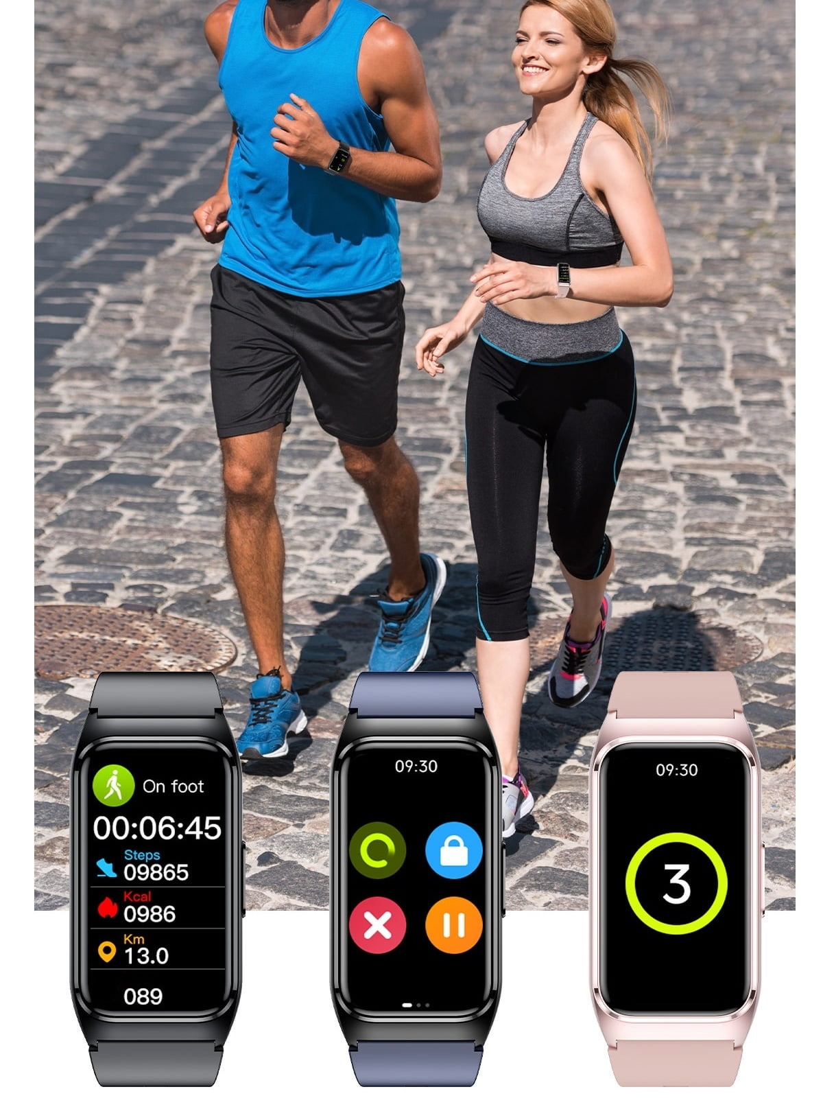 VAYKAL Smart Watch Fitness Tracker for Android and iPhone Multiple Sports Modes Pedometer Timer Stopwatch Make/Answer Calls Message Notifications IP68 Waterproof