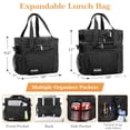 thumbnail image 5 of Tirrinia Large Insulated Lunch Bag for Men, Women, Adult Double-Layer Leakproof Bag, Black, 5 of 8