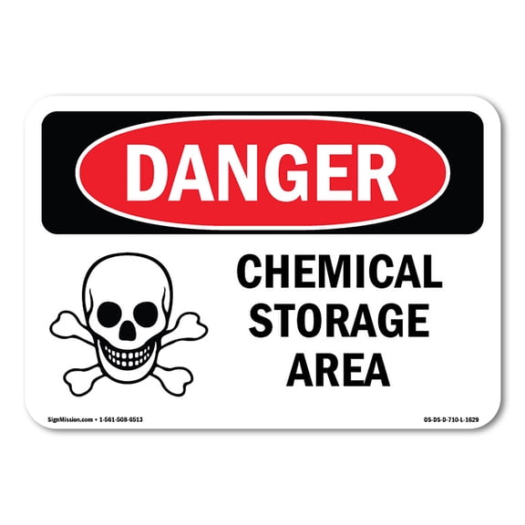 OSHA Danger Sign - Chemical Storage Area | Decal | Protect Your Business, Construction Site, Warehouse & Shop Area |  Made in The USA