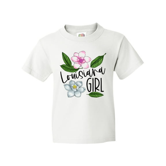 Inktastic Louisiana Girl Magnolia Flowers and Leaves Youth T-Shirt