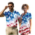 thumbnail image 2 of Aplkyhs Matching Golf Shirts for Couple Tie Dye Patriotic Star Quarter Zip Mens Hawaiian Shirt Moisture Wicking Suitable for Outdoor Sports Soft and Comfortable Lapel Design, 2 of 6