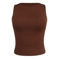 thumbnail image 4 of Women Sleeveless Crewneck Cropped Tank Top - Summer Casual Basic Crop Top for Teen Girls, Nylon-Spandex Blend, XS-XXXL, 4 of 5