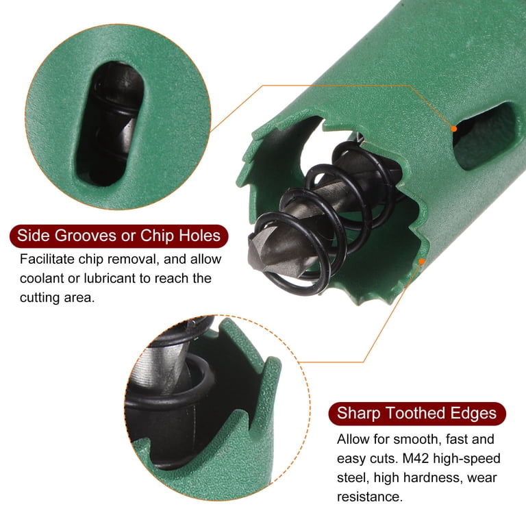 M42 Bi-Metal Hole Saw 7/8 Inch (22mm) With Arbor & Pilot Bit – Heavy Duty Cutting For Steel, Wood & Plastic