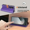 thumbnail image 3 of for Samsung Galaxy Z Fold 7 Wallet Case, Classic Business with Card Slots Kickstand Magnetic Buckle PU Leather Flip Folio Shockproof Full Body Protective Phone Case for Galaxy Z Fold 7, Purple, 3 of 4