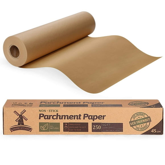 Rollo de papel pergamino para hornear HIWARE sin blanquear, 45 g/m², 250 ml