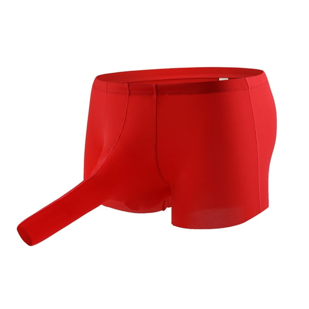 Gibobby Ropa Interior Sexy Elefante Boxer Seda Trunk En forma de U Pantalones de Traceless Ice Underpa Men s Rojo L Bodega Aurrera en linea