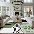 thumbnail image 3 of Boho Geometric Area Rugs 8'x10', Washable Small Throw Rugs for Living Room Patio, Green Ethnic Abstract Stripes Motifs Indoor Outdoor Rug Non-Slip Low Pile Carpet Runner Reversible Floor Mats, 3 of 8