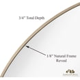thumbnail image 2 of Hamilton Hills Contemporary Thin Natural Wood Edge Circular Wall Mirror | Glass Panel Rounded Circle Design Vanity Mirror (24" Round), 2 of 6