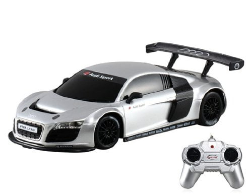 SHINY SILVER 1:16 LARGE AUDI R8 LMS RECHARGEABLE Remote Control Car FAST SPEED 