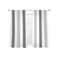 thumbnail image 2 of Grey Striped Semi Sheer Curtains 63 Inch Length 2 Panels Set, Minimalist Farmhouse Stripe Sheer Kitchen Curtain Privacy Voile Window Curtain for Living Room Bedroom Rod Pocket Drapes, 2 of 7