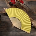 thumbnail image 2 of Abanico Mano Plegable Bolsillo Papel Bambú DIY para Fiesta Bodas() Amarillo, 2 of 5