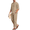 Khaki, variant on Men's 2 Pieces Cotton Linen Set Long Sleeve Henley Shirts Casual Beach Pants With Pockets Summer Yoga Outfits