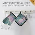 thumbnail image 4 of Yayeee Oven Mitts and Pot Holder Set of 2 Heat Resistant Kitchen Gloves Baking Hot Pad, Purple Forest Scene, 4 of 5