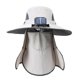 thumbnail image 1 of Sombrero de pescador con ventilador solar para exteriores, impermeable, ligero y para el sol, para hombres y mujeres. Gris claro, 1 of 9